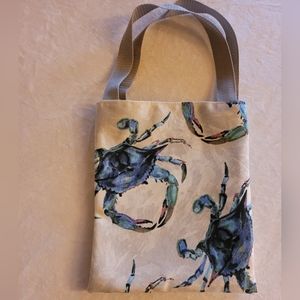 Handsewn crab primted tote